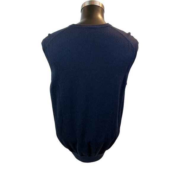 Peter Millar V-Neck Navy Blue Sleeveless Sweater Vest Mens XL 100% Merino Wool - Picture 5 of 8